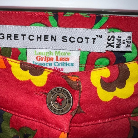 Gretchen Scott Slim Fit Pants-Bright Print-Ankle Length-Size XS - Picture 10 of 10